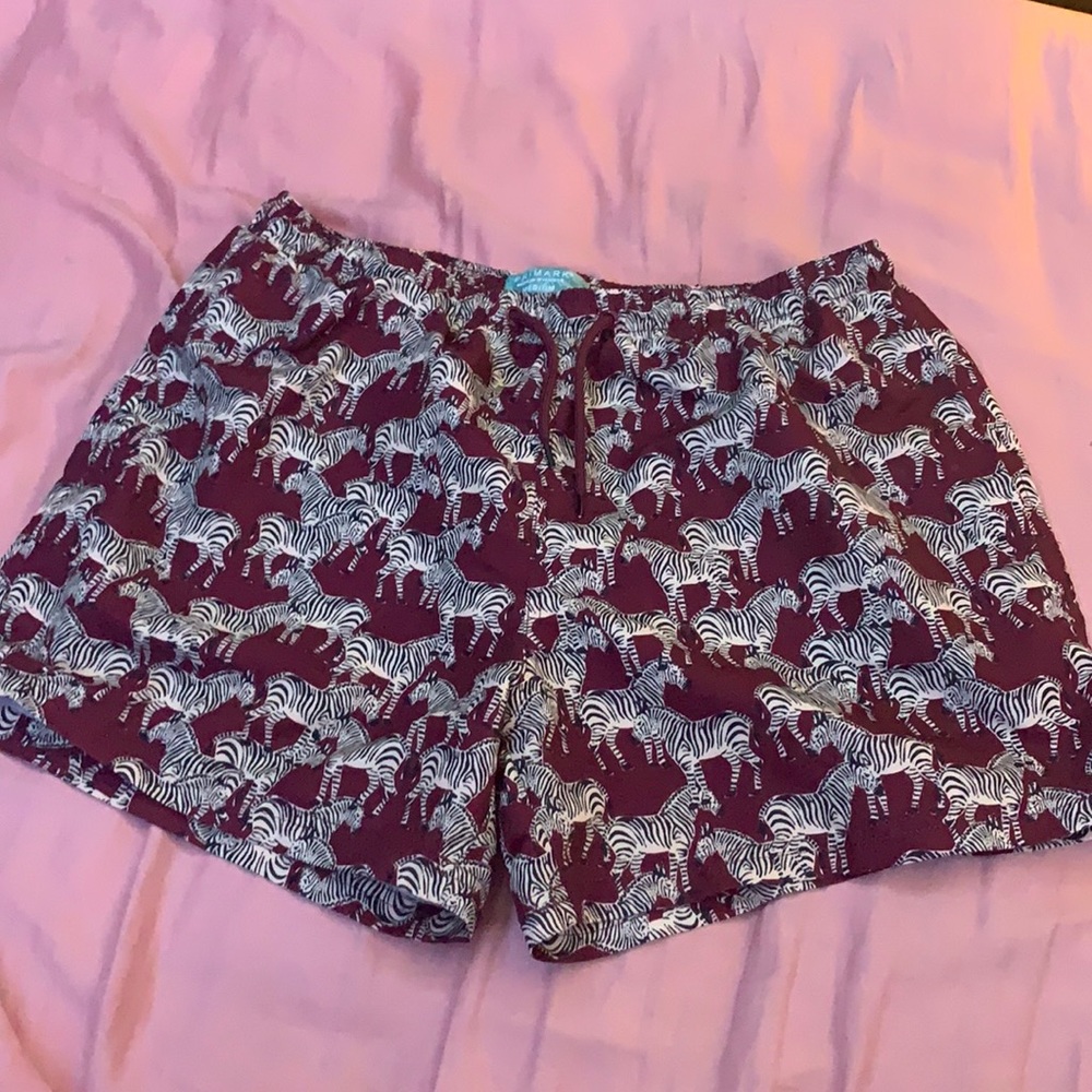 Zebra Print Swim Trunks
